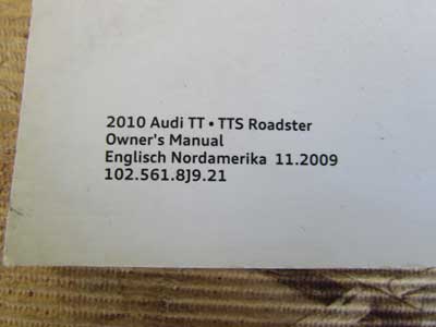 Audi TT Mk2 8J OEM Owner's Manual Guide Book 1025618J921 20106